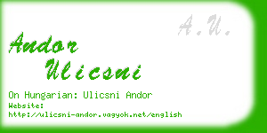 andor ulicsni business card